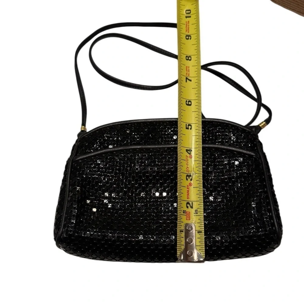 Whiting & Davis Black Mesh Sequin Shoulder Bag VTG. Purse Formal Party Crossbody